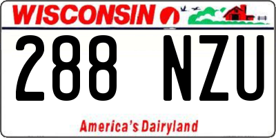 WI license plate 288NZU
