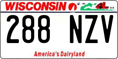 WI license plate 288NZV