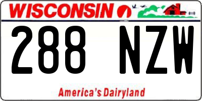 WI license plate 288NZW
