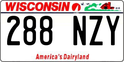 WI license plate 288NZY