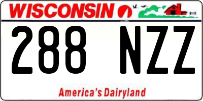 WI license plate 288NZZ