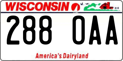 WI license plate 288OAA