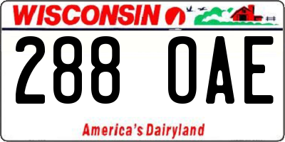 WI license plate 288OAE