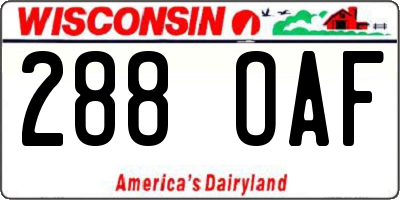 WI license plate 288OAF