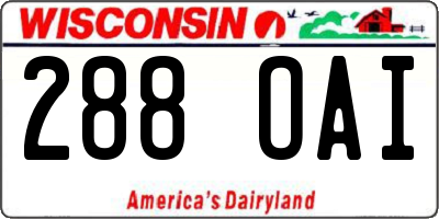 WI license plate 288OAI