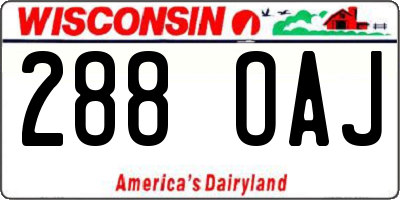 WI license plate 288OAJ