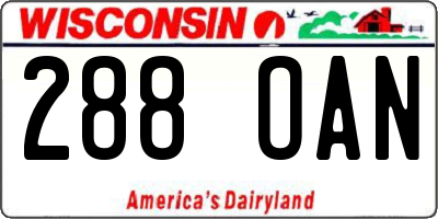 WI license plate 288OAN