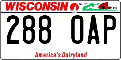 WI license plate 288OAP