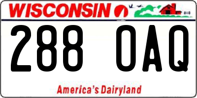 WI license plate 288OAQ