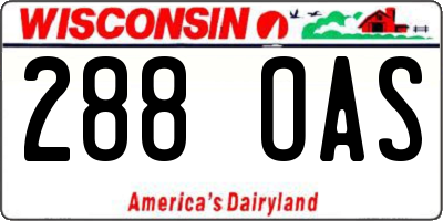 WI license plate 288OAS