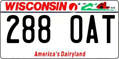 WI license plate 288OAT