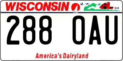 WI license plate 288OAU