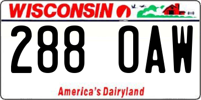 WI license plate 288OAW
