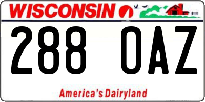 WI license plate 288OAZ