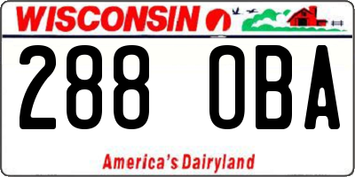 WI license plate 288OBA