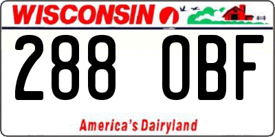 WI license plate 288OBF