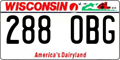 WI license plate 288OBG