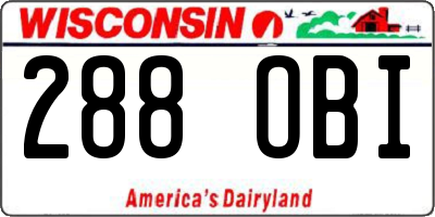 WI license plate 288OBI