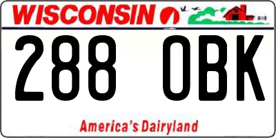 WI license plate 288OBK