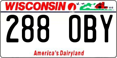 WI license plate 288OBY