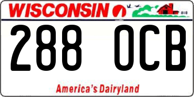 WI license plate 288OCB
