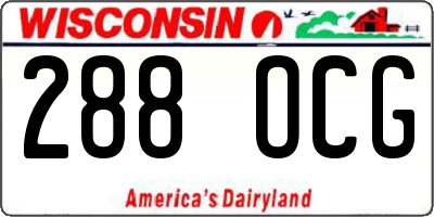 WI license plate 288OCG