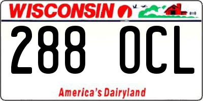 WI license plate 288OCL