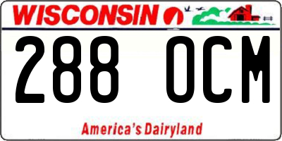 WI license plate 288OCM