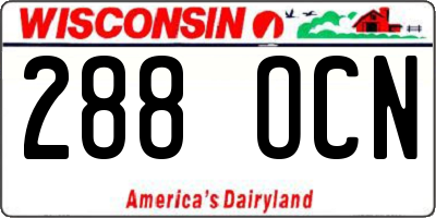 WI license plate 288OCN