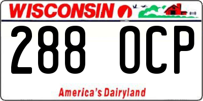 WI license plate 288OCP