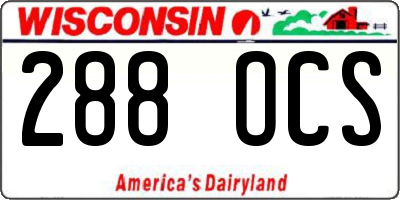 WI license plate 288OCS
