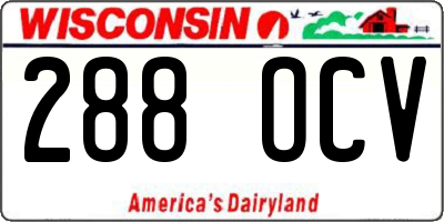 WI license plate 288OCV