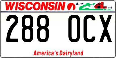 WI license plate 288OCX