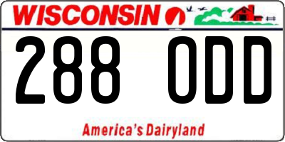 WI license plate 288ODD