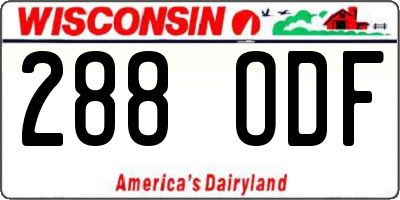 WI license plate 288ODF
