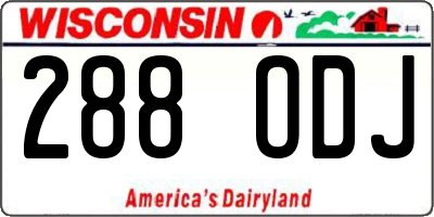 WI license plate 288ODJ