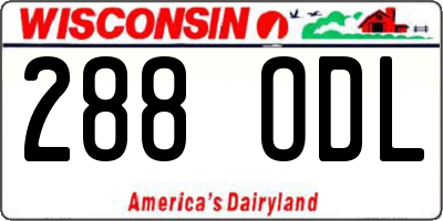 WI license plate 288ODL