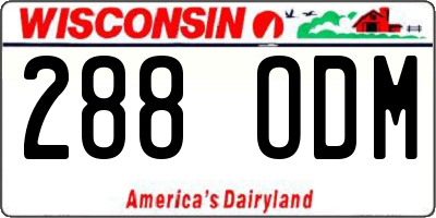 WI license plate 288ODM