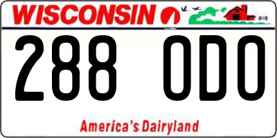 WI license plate 288ODO