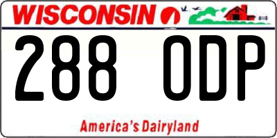 WI license plate 288ODP