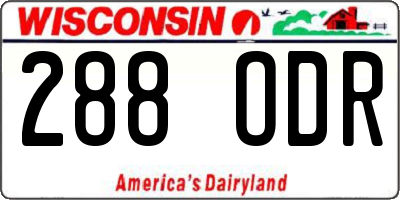WI license plate 288ODR