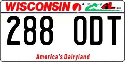 WI license plate 288ODT