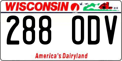 WI license plate 288ODV