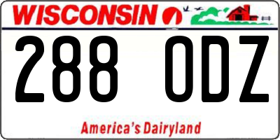 WI license plate 288ODZ