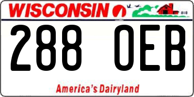 WI license plate 288OEB
