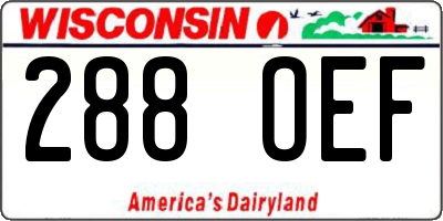 WI license plate 288OEF