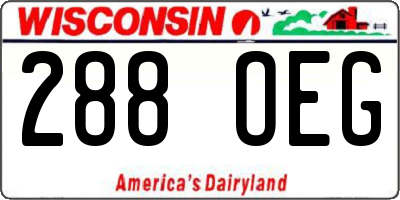 WI license plate 288OEG