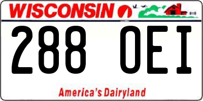 WI license plate 288OEI
