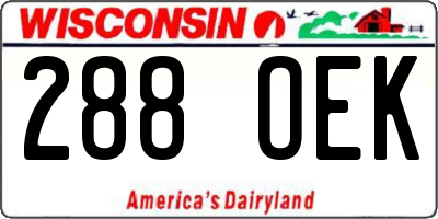 WI license plate 288OEK
