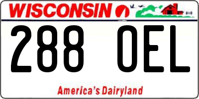 WI license plate 288OEL